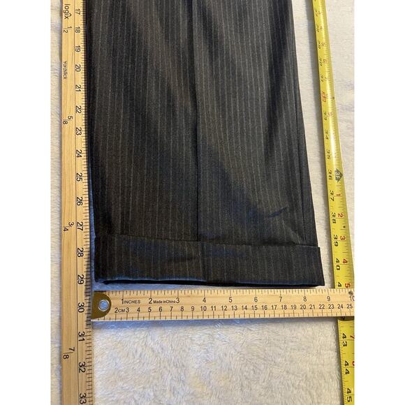 Ermenegilzo Zegna Trofeo Mens 46R 36x29 ROMA Gray Stripe Flannel Suit 3/2 Roll - Picture 15 of 16